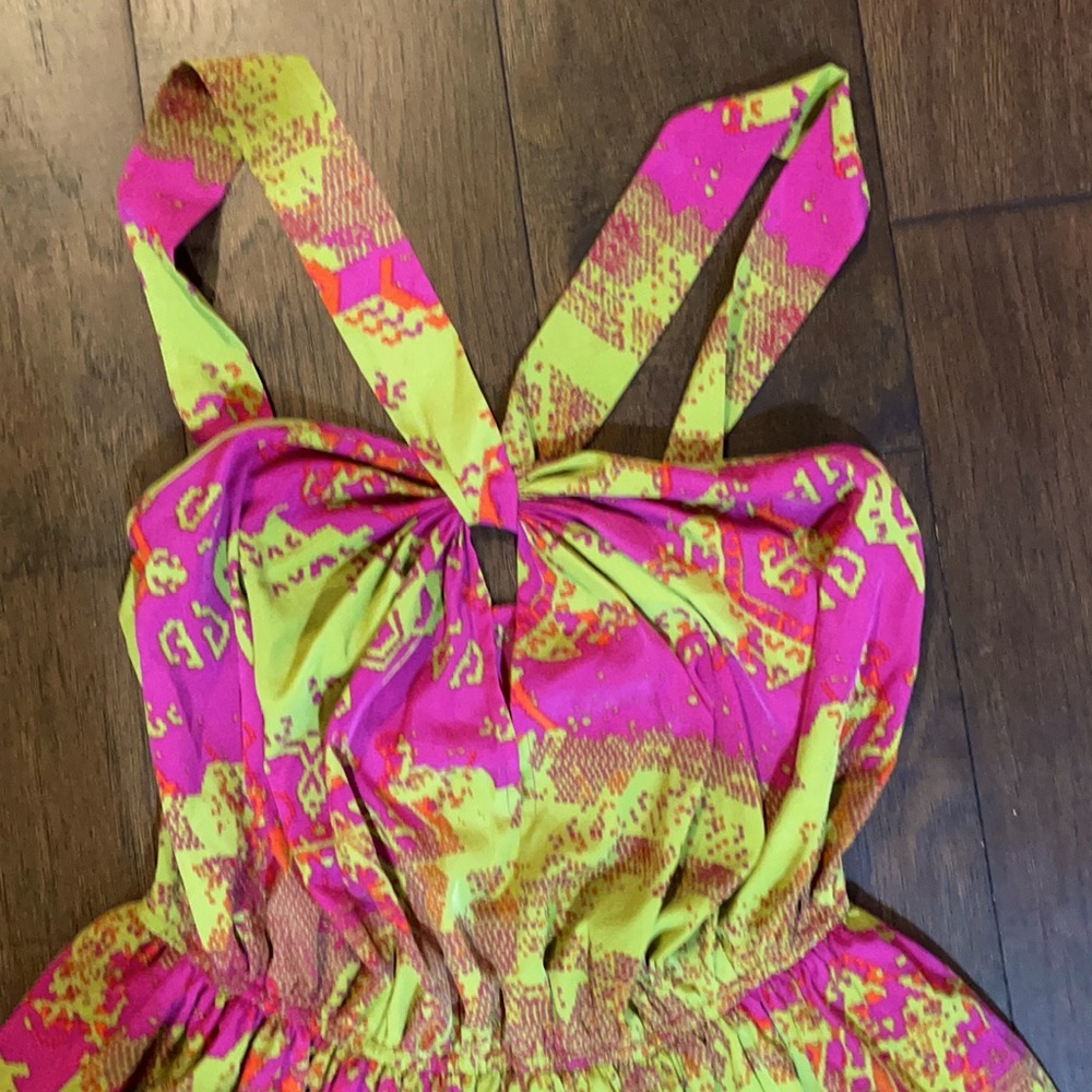 Jay Godfrey NWOT $375 Pink and Green Dress Sz 6